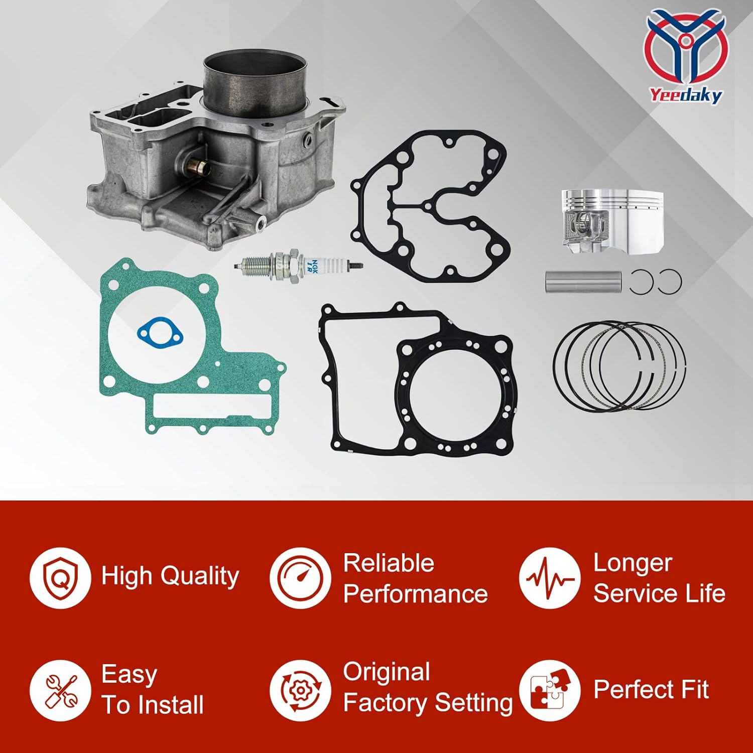 Cylinder Piston Kit Fit for Honda Foreman Rubicon 500 TRX500FA 12100-HN2-000