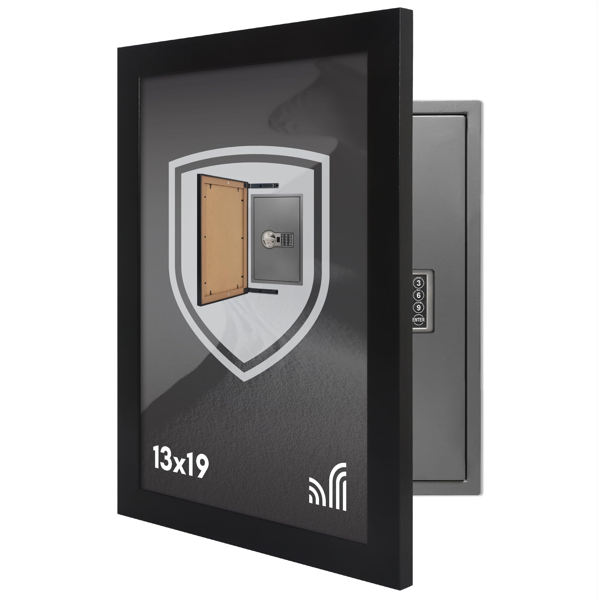 Americanflat 13x19 Concealment Picture Frame with Attached Hinged Hardware - Poster Frame with Plexiglass to Hide In-Wall Safe or In-Wall Storage - Guardian Collection - Hidden Wall Safe Not Included