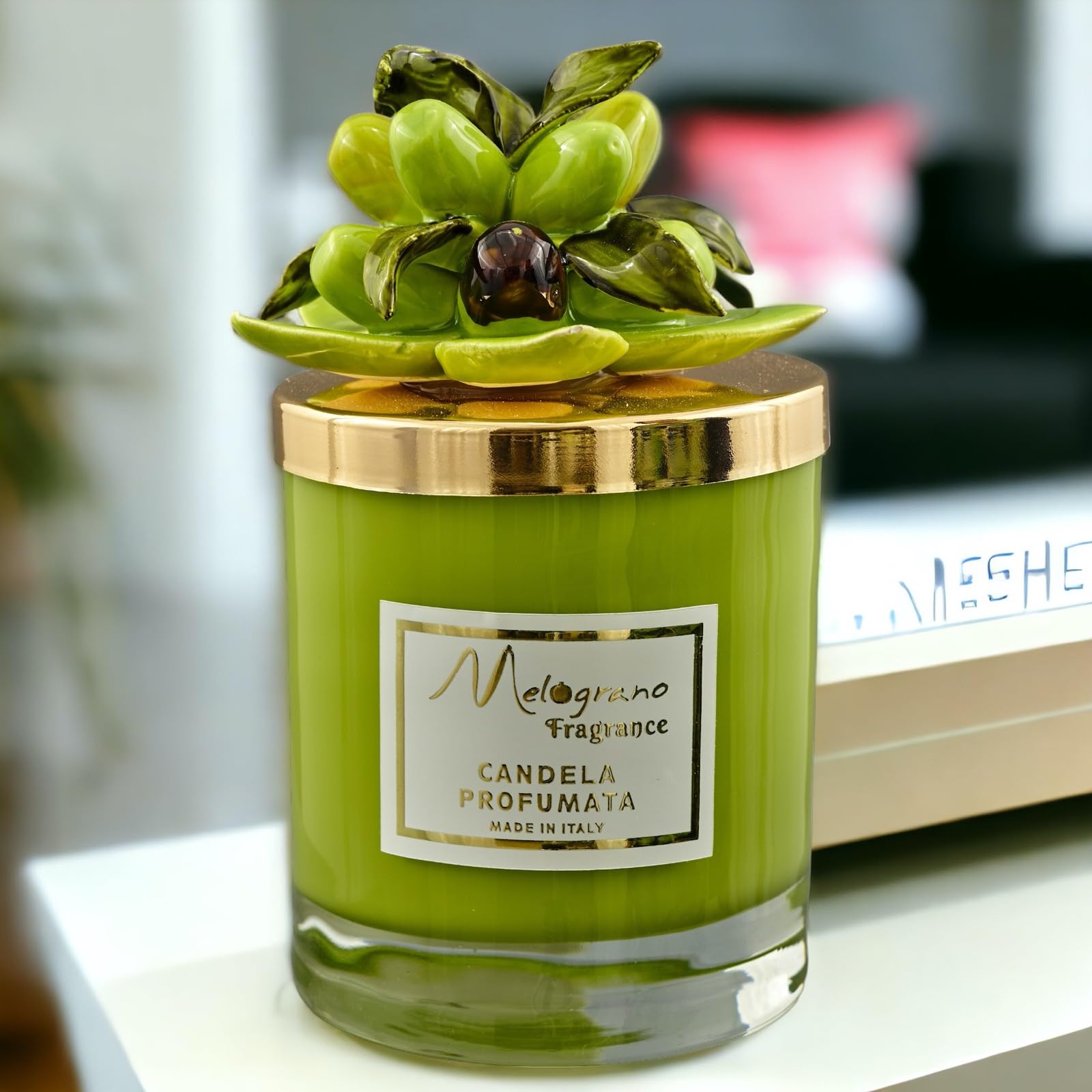 Doni Bomboniere Cresima Candela Profumata Verde con Decorazione Idea Regalo Candele Matrimonio Anniversario Comunione Oggettistica Partecipazioni Utili 50° 25° Idee Originali Economiche Eleganti