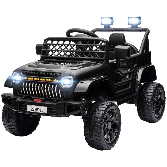 AIYAPLAY Coche Eléctrico para Niños +3 Años 12V con Mando Distancia Negro