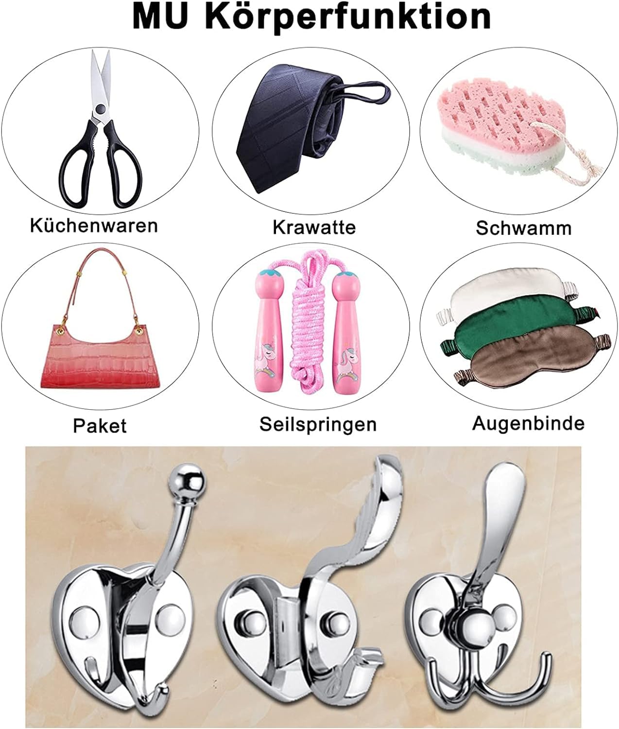 Ganci da muro, 8 Pezzi Ganci for Accappatoio a Doppia Punta Appendiabiti Doppi for Porta con Viti a Parete for Appendere Cappello Cravatta Vestiti Asciugamano for Camera da Letto Bagno Cucina,A