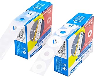 2 Box 500 Pack 0.25 Inch Hole Reinforcement Labels, Self-Adhesive Reinforcement Ring Labels for Repairing and Strengthening Punch Holes (White+Clear)