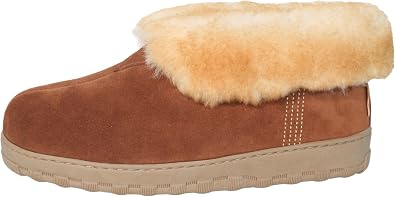 PEDOQU Mens Slippers For Boot,Genuine Leather Upper Indoor/Outdoor Shoes