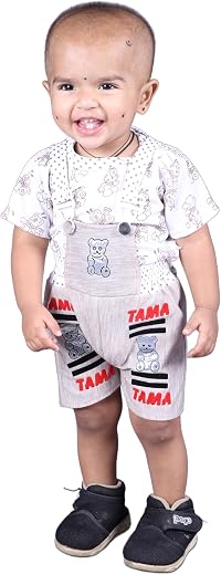 Yuvina Fashion Buy Toddler Girls' Cartoon Print T-Shirt and Overalls Set