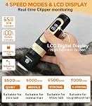 Petsaunter Clippers pour chien pour grooming, 4-Speed & LCD, Trimmer électrique à faible bruit pour le grooming, TypeC Pantoufles pour Chien rechargeables, Super silencieux pour Chiens & Animaux avec des manteaux épais ou lourds(C95)