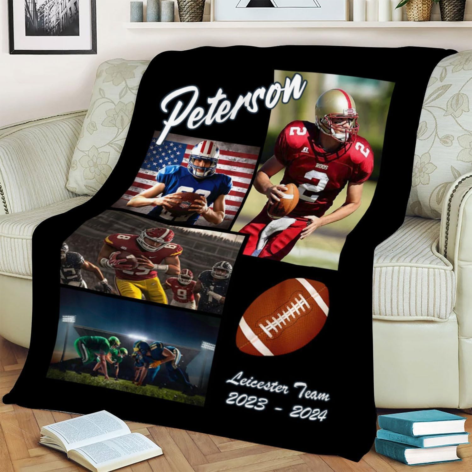 TNTchichy Store American Football Photo Collage Blanket