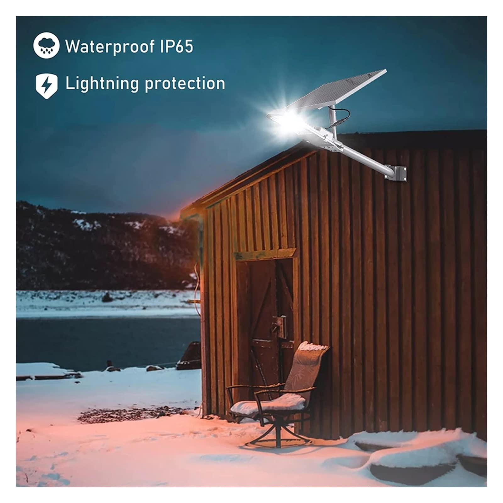 Luces de calle solares divididas Luz solar LED for exteriores con control remoto Lámpara pared impermeable IP65 for jardín,Ahorro de energía