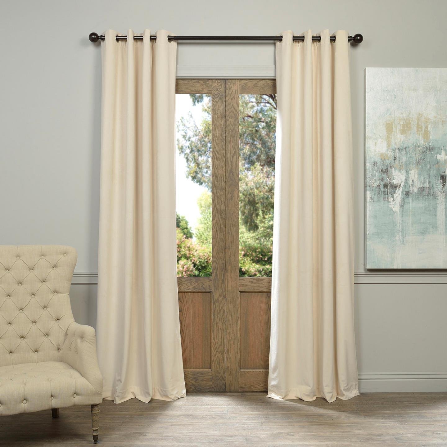 Ivory Blackout Velvet Curtains Curtains & Drapes