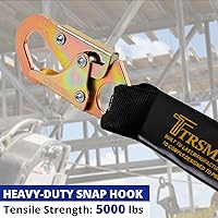 Vista 4 de TRSMIMA Arnés de seguridad para protección contra caídas, kit de arnés de cuerpo completo para hombre, para trabajo con cordón absorbente de golpes