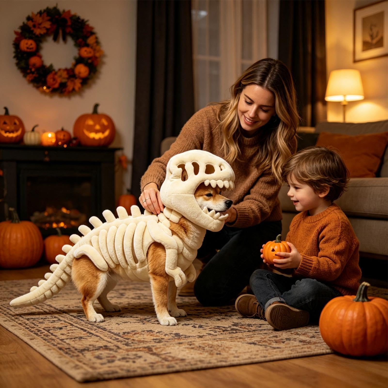 Costume da dinosauro per travestimento da scheletro Hsunde
