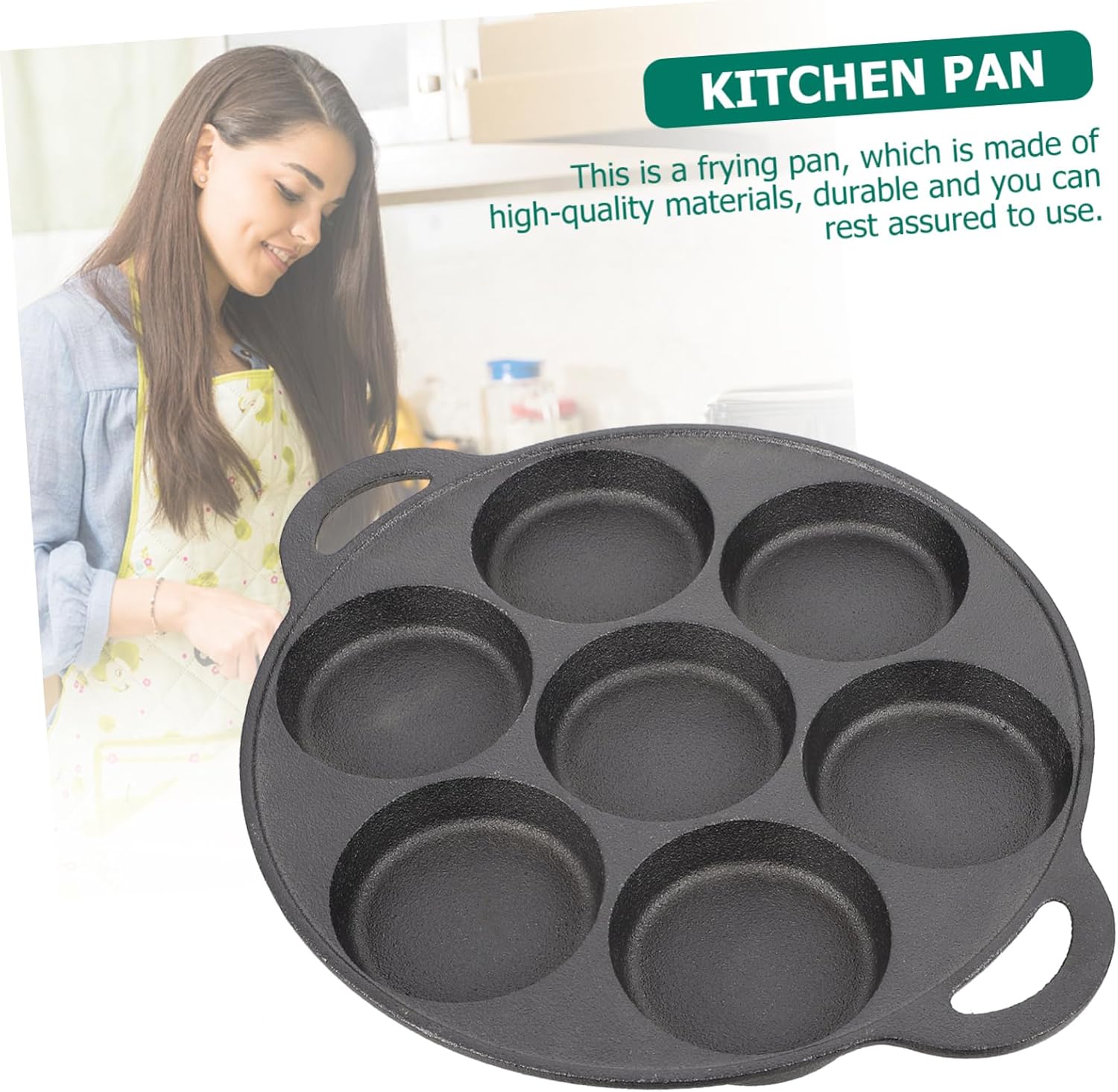 1Pc Non Stick Egg Frying Pan Kitchen Accessory for Omelettes Pancakes Cooking Tool Easy to Clean for Breakfast Induction Compatible