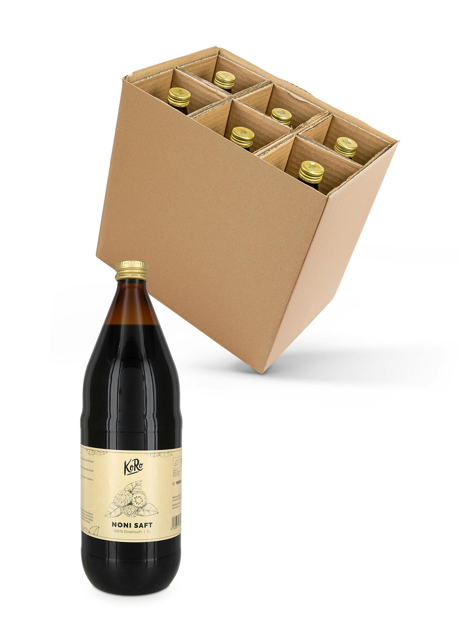 KoRo - Bio Noni Saft 100% Direktsaft 6 x 1 L - 100% Direktsaft - Naturbelassen - Ohne Zusätze