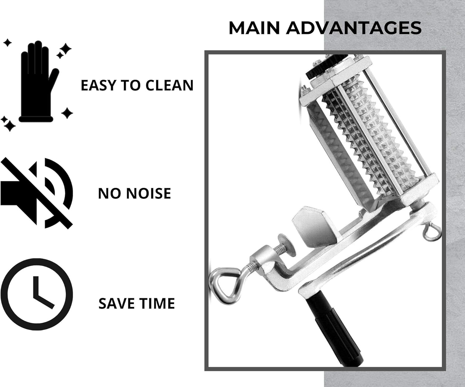 Commercial Meat Tenderizer Cuber – Heavy Duty Steak Flatten Tool Meat Grinder Attachment Clamp-on Rolling Cuber for Efficient Meat Tenderizing