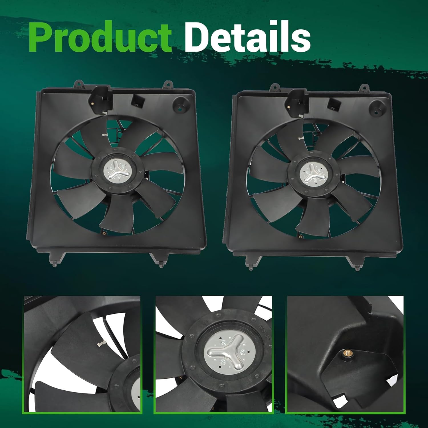 munirater 2-Pack Radiator Cooling Fan Assembly Replacement for 2007 2008 2009 CR-V 2.4l L4 Left/Right HO3120102 HO3110116 19015RZAA01 38615RZAA01