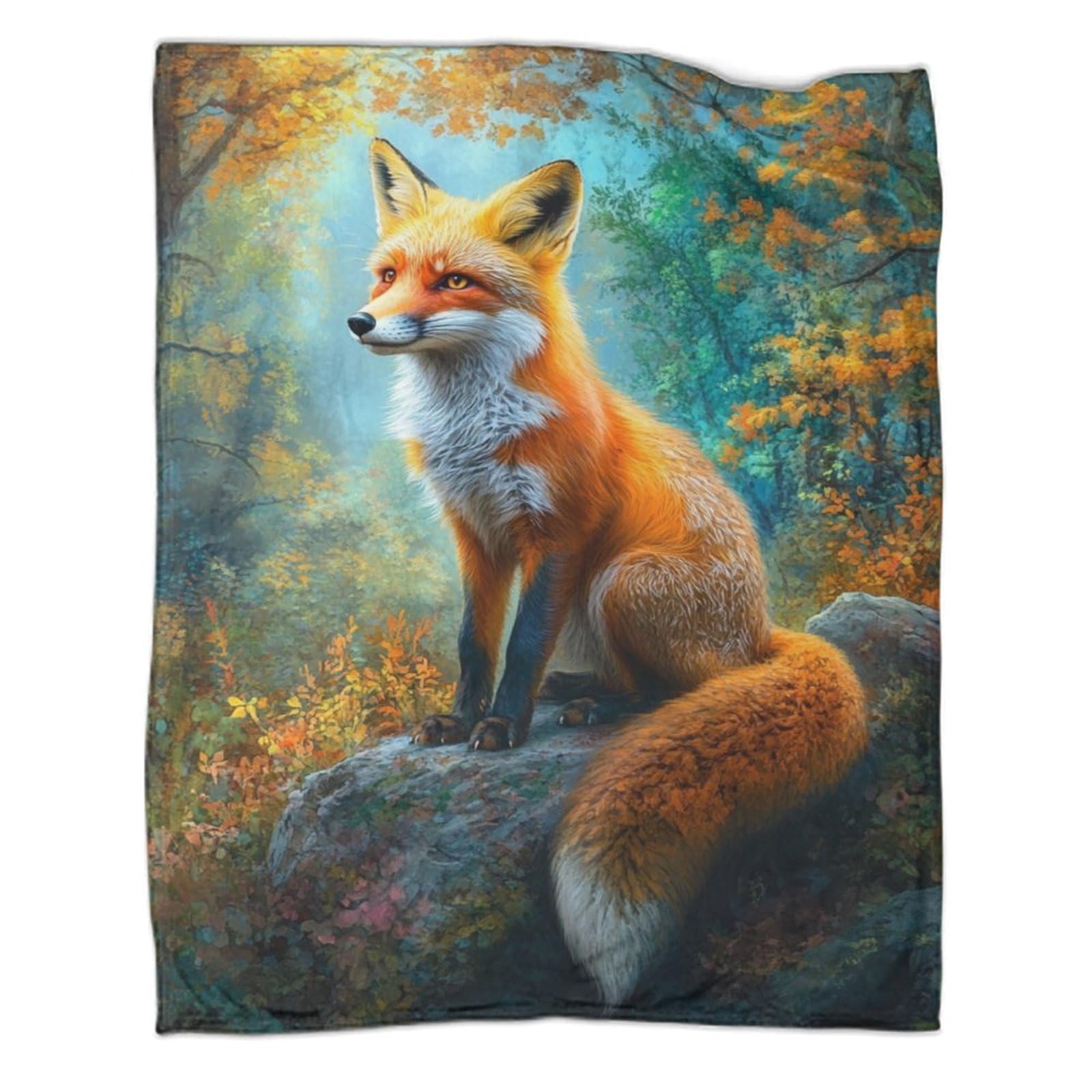 Couverture de voyage renard moelleuse pour vos pauses lecture sur le canapé ou au bureau