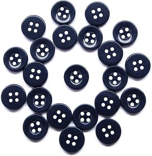 ButtonMode Workshop Uniform Shirt Buttons Includes 22 Buttons Measuring 13mm (1/2 Inch) for Uniform Shirts, Blue Navy, 22-Buttons