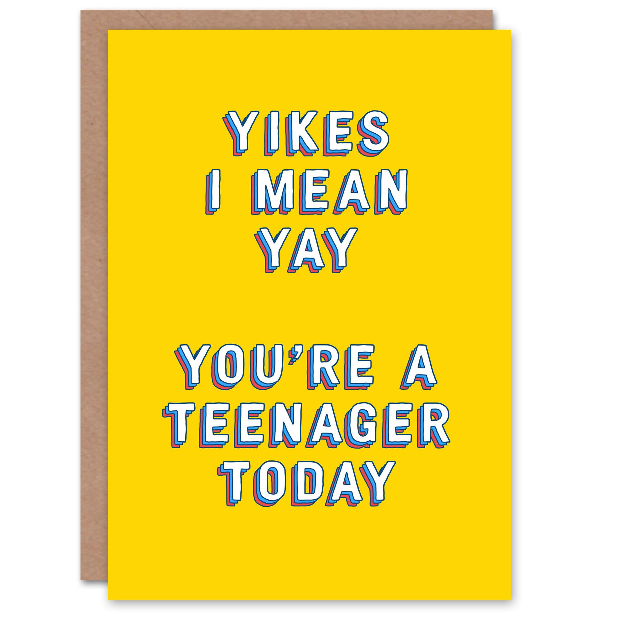 Artery8 - Greeting Card - Birthday Card - Age 13 - Yellow