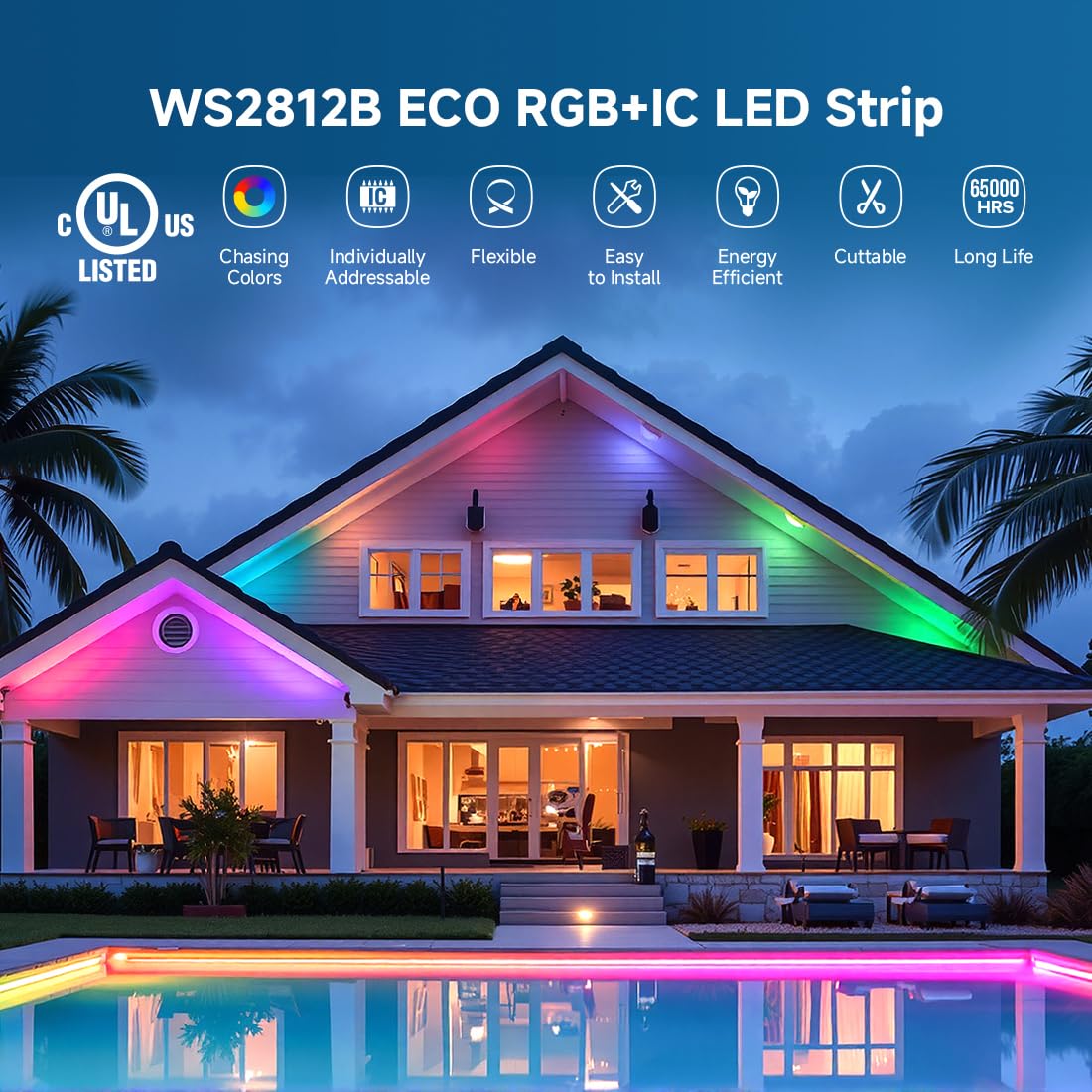 BTF-LIGHTING WS2812 ECO 5M 300LEDs RGB Individuell adressierbar WS2812 Legierungsdraht 60Pixels/m 5050SMD Flexibler Streifen Schwarz PCB DC5V für Heimdekoration IP30 Nicht-Wasserdicht(Nur Streifen)