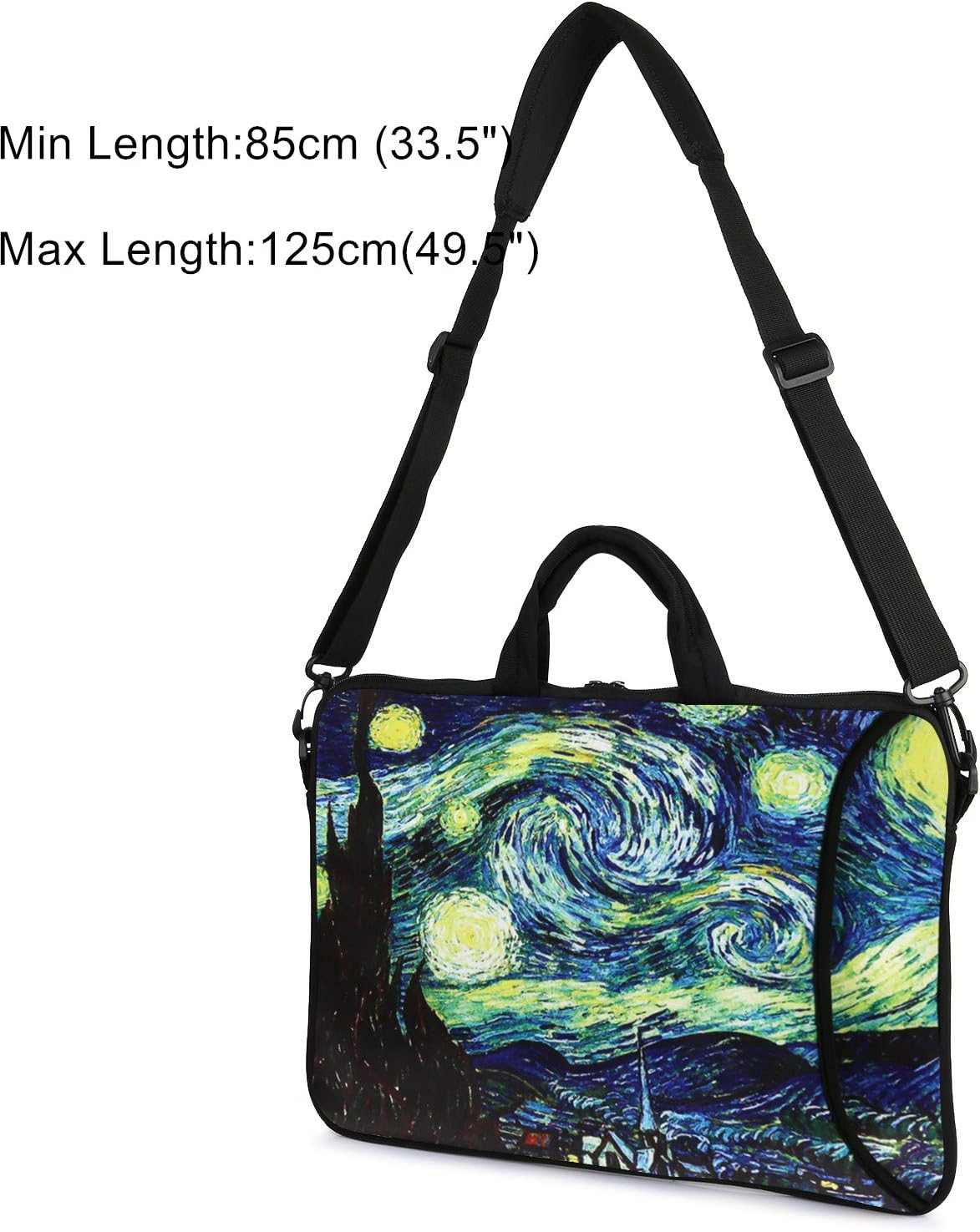 Violet Mist 14 Inch Laptop Shoulder Bag Carrying Case Laptop Sleeve 15 15.4 15.6 Inch Computer Messenger Bag Neoprene Waterproof Protective Tablet Handbag Handle Shoulder Strap, Starry Sky