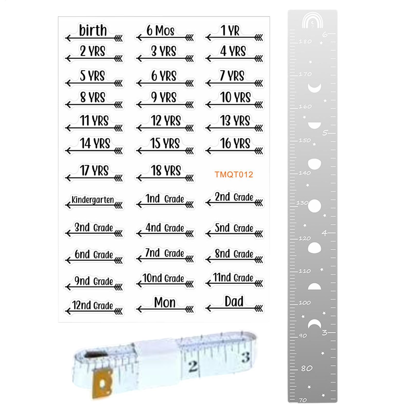 Genérico Espejo Medidor Infantil, Growth Chart Mirrors Kids, Medidor Altura Niños Pared, Puzzle De Espejo De Tabla De Crecimiento Bebe, Regla De Espejos Decorativos De Pared, Decoración Hogar