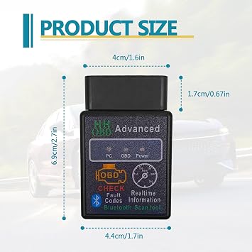 Bluetooth OBD2 Wireless Scanner Diagnostic Tool, Vehicle Code Reader for Car, Scan Tool Reset & Clear Check Car Engine Light, Compatible with iOS & Android & Windows