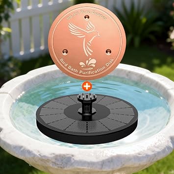 Solar Fountain Water Pump 1W and Bird Bath Copper Disc 1 PC