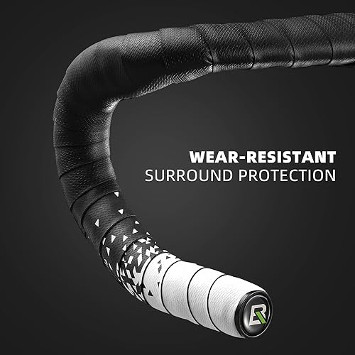 Miniatura 2 de ROCKBROS Cinta para manillar de bicicleta  Cintas de barra de bicicleta de carretera 2 rollos de superficie de piel sintética EVA espuma Ciclismo