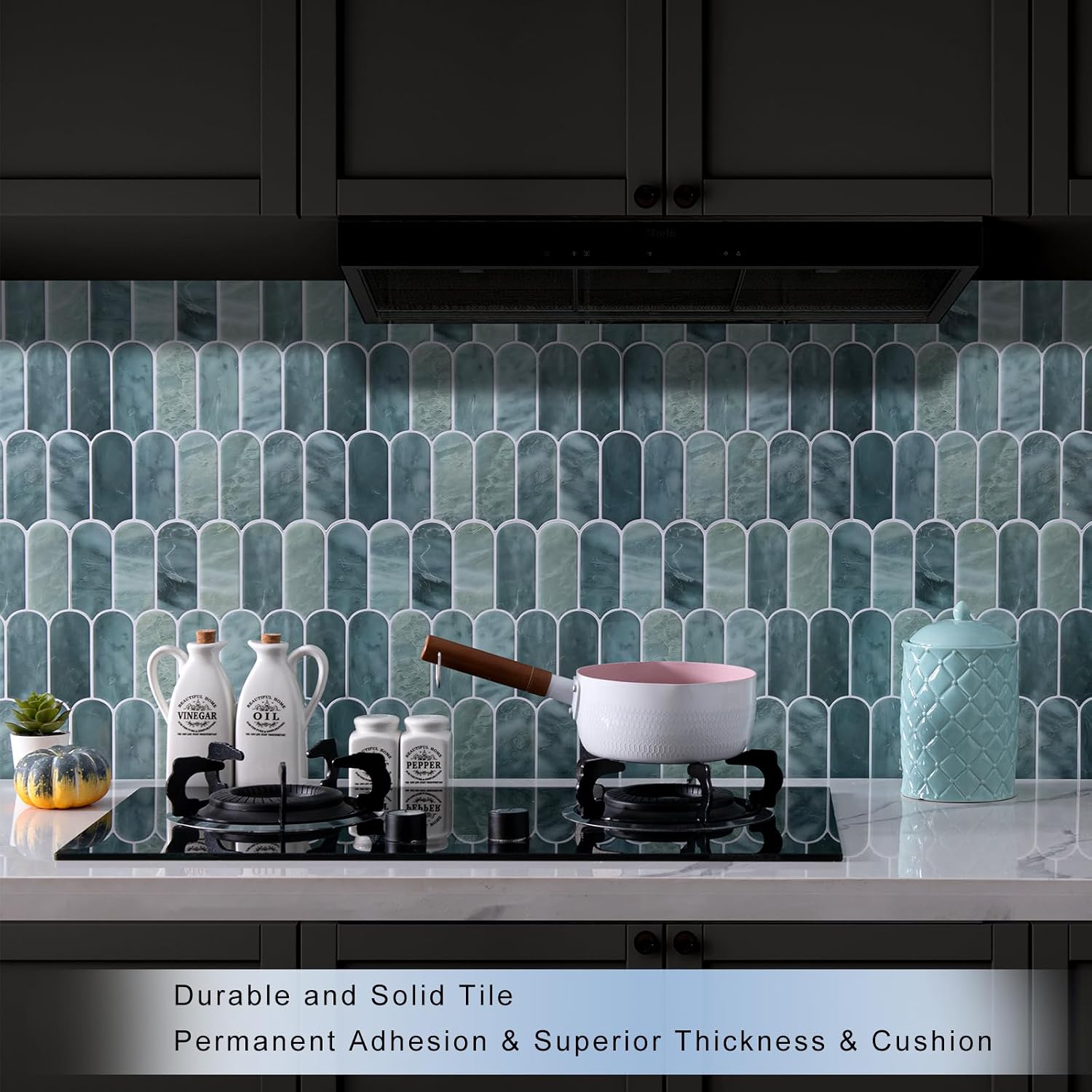 FUKU MON 3D Wall Panels Peel and Stick Backsplash for Interior Wall Decor,10 Packs 12" x12”TealGreen Marble Textured Wall Tiles for Kitchen Bathroom Self Adhesive,Thick,Waterproof,Removable