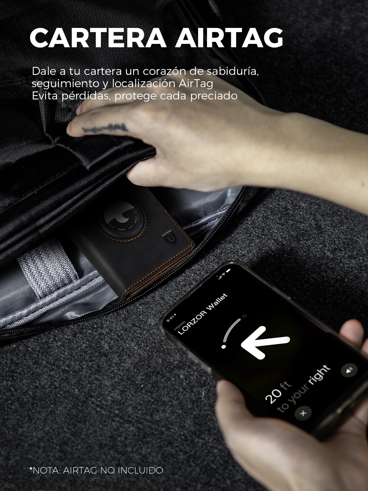 LORZOR Cartera Airtag Hombre, Cartera Hombre Pequeñas con Monedero, Billeteras con Bloqueo RFID, Tarjeter Piel Pop-up, 10 Tarjetas