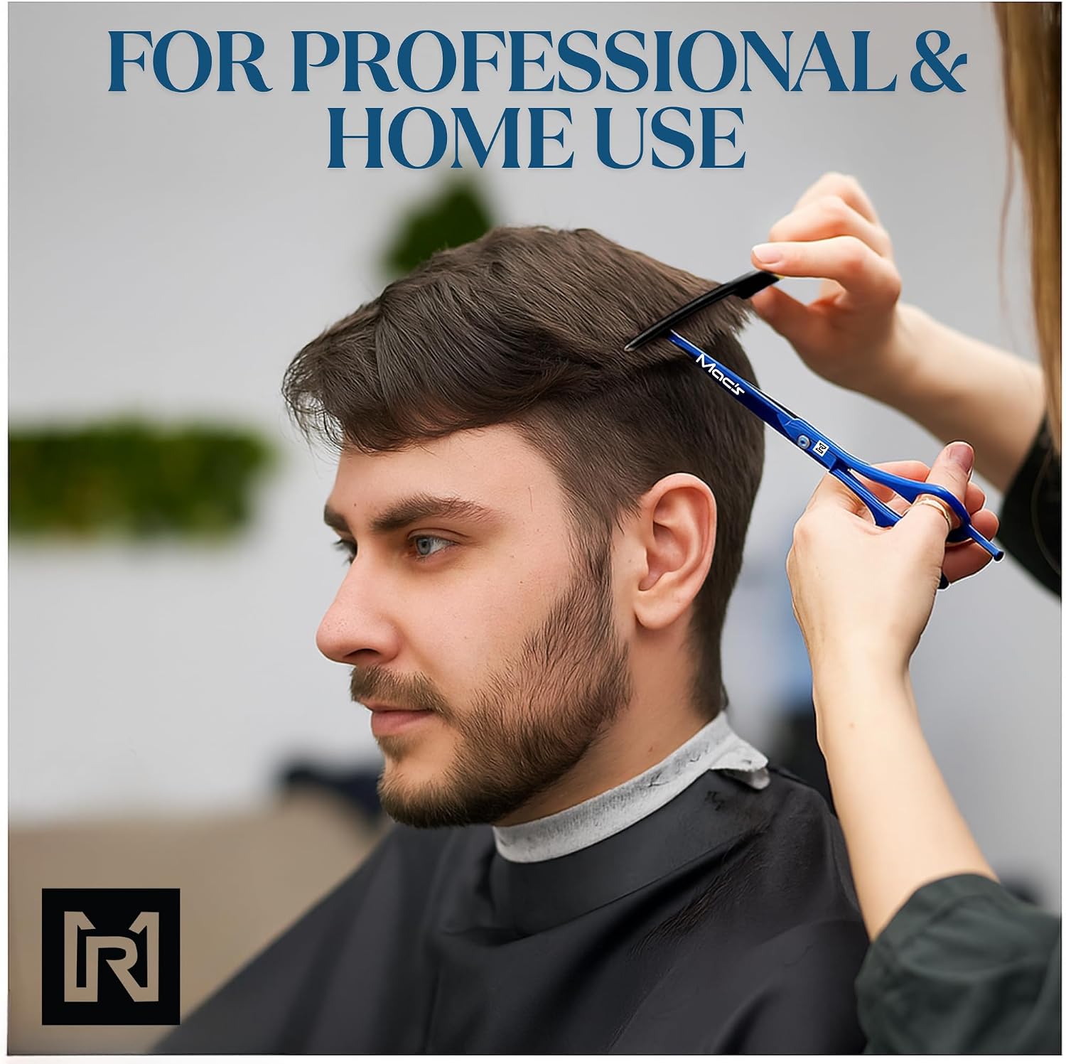 Professional Hair Cutting Scissors - Razor Edge Japanese Stainless Steel Barber Scissors - Hair Scissor with 2 Combs, Scissor Oil, Leather Travel Pouch & Box - Men, Women (6.5")