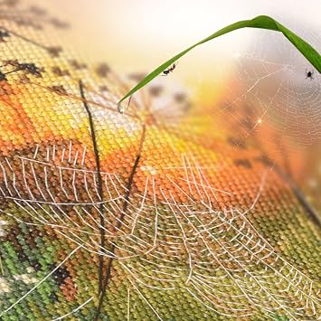 RTO Counted Cross Stitch Kit, Countryside Landscape Through Coweb Design M867, DMC Mouline Thread, Zweigart Aida 14ct, 29 x 20 cm/11.4