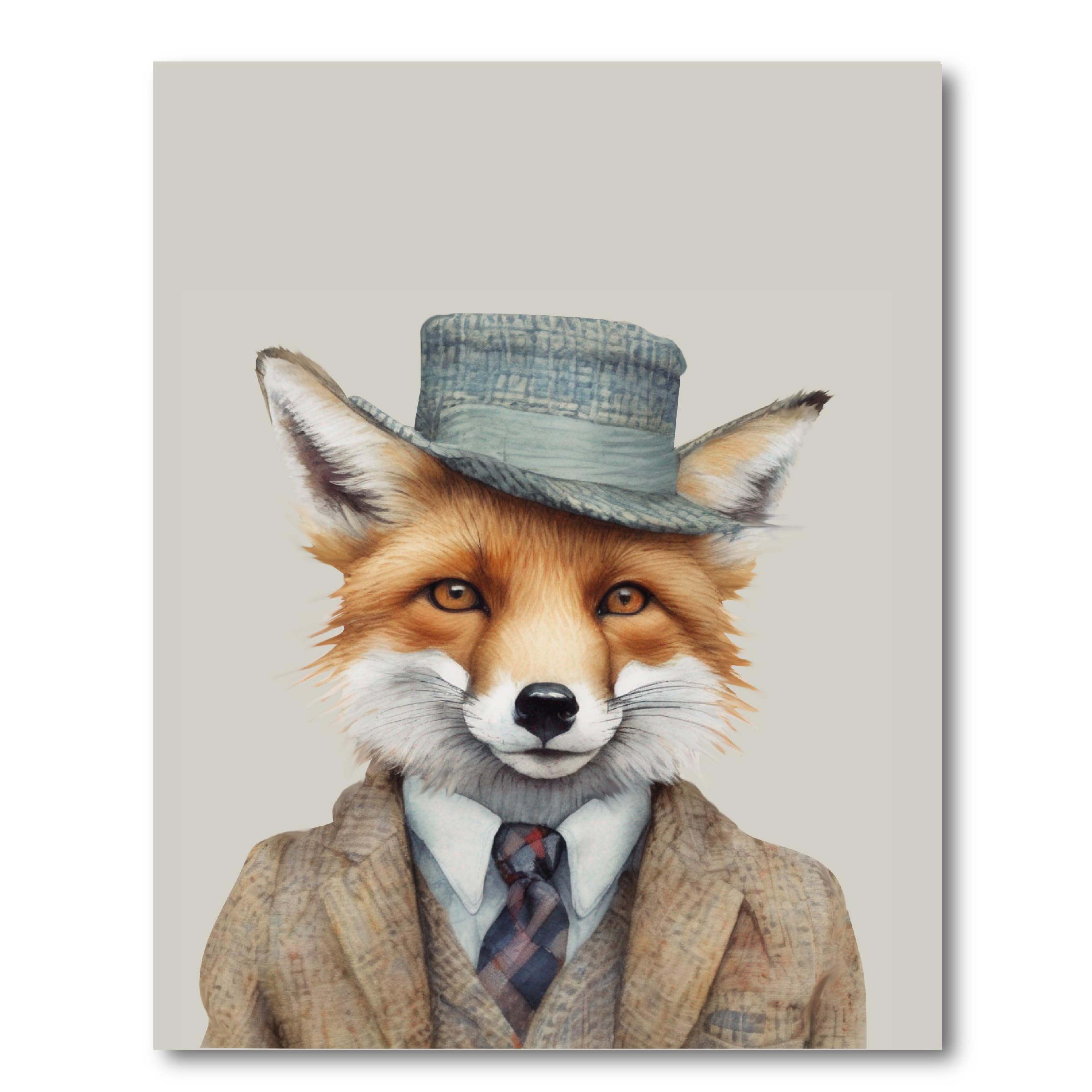 Designed By Lorna Watercolour Fox 'Reynard' Wall Art Print Framed Picture or Unframed (8x10 Unframed Print)