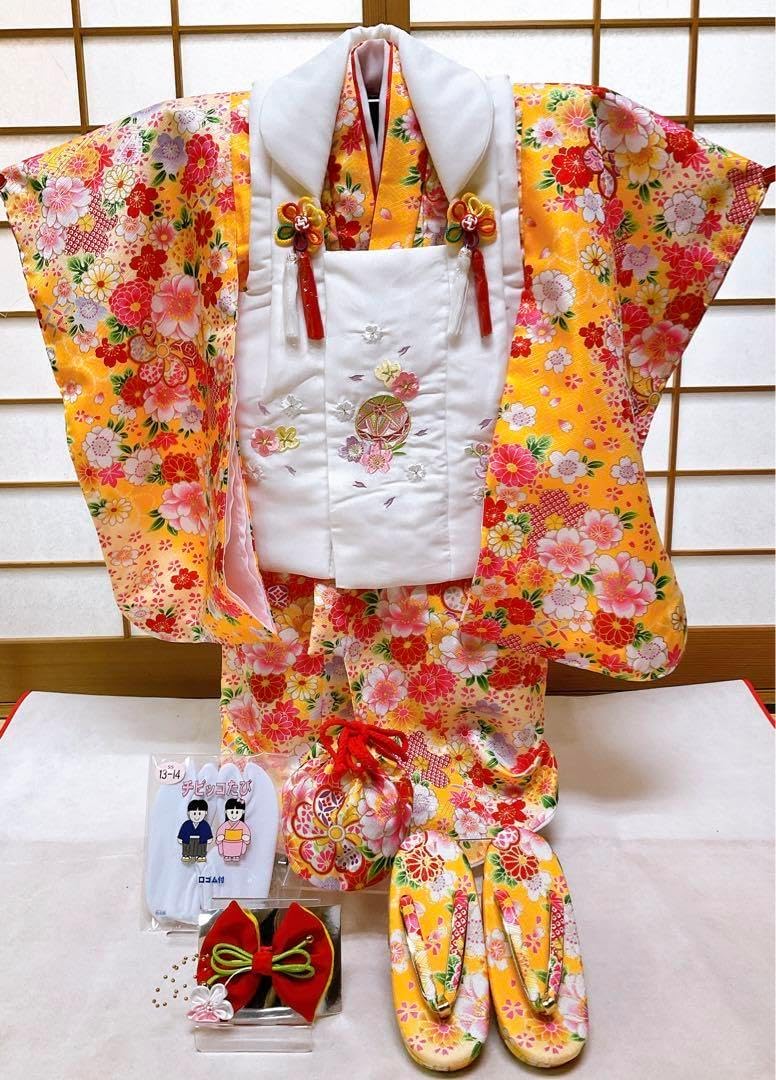 子ども着物 フルセット 3歳七五三 被布着物セット お正月 桃の節句 新品未使用 子ども着物 フルセット 3歳七五三 被布着物セット お正月 桃の節句