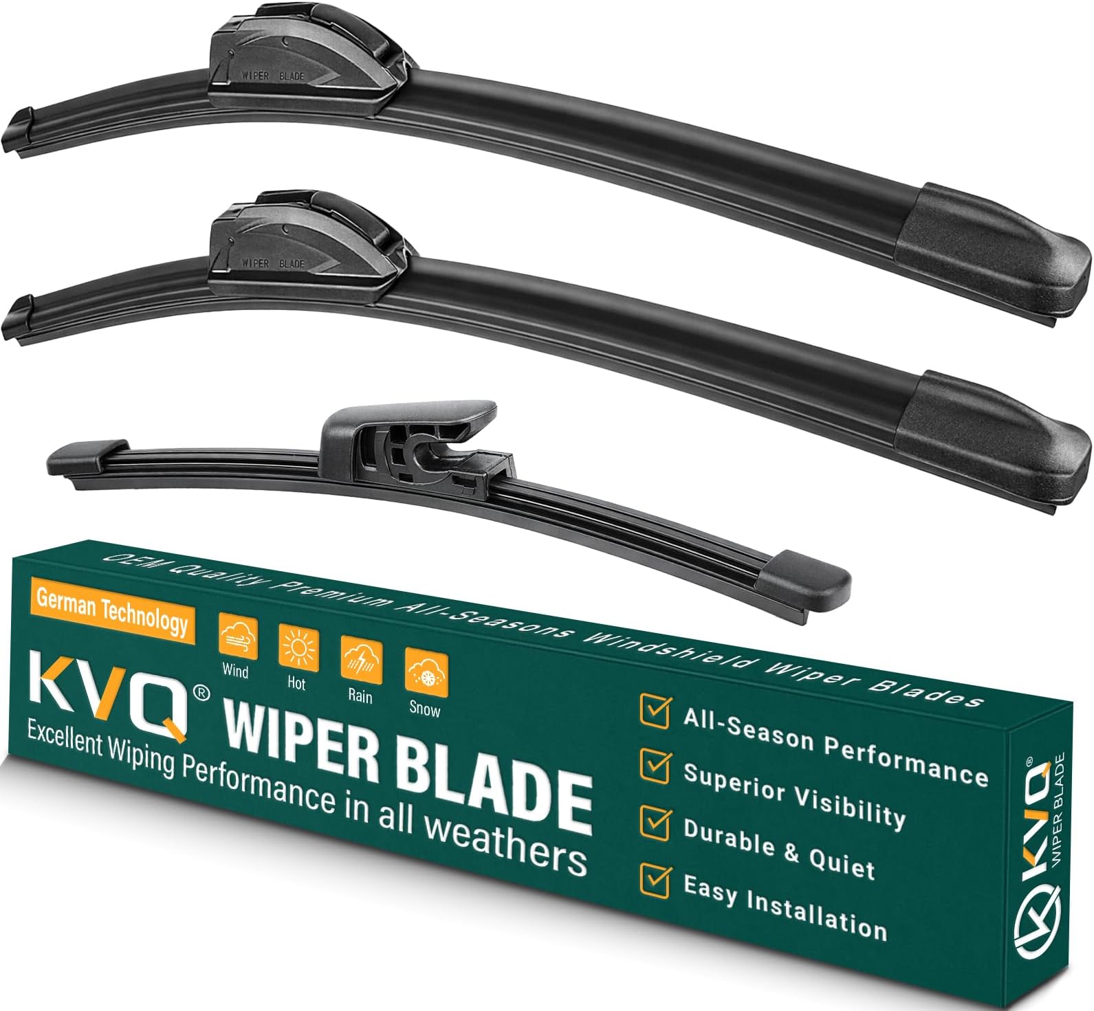 Windshield Wiper Blades Replacement for Hyundai Veloster 2012 2013 2014 2015 2016 2017,Original Equipment Replacement Front Rear Wiper Blade Set - 26" 18" 8" (Set of 3)