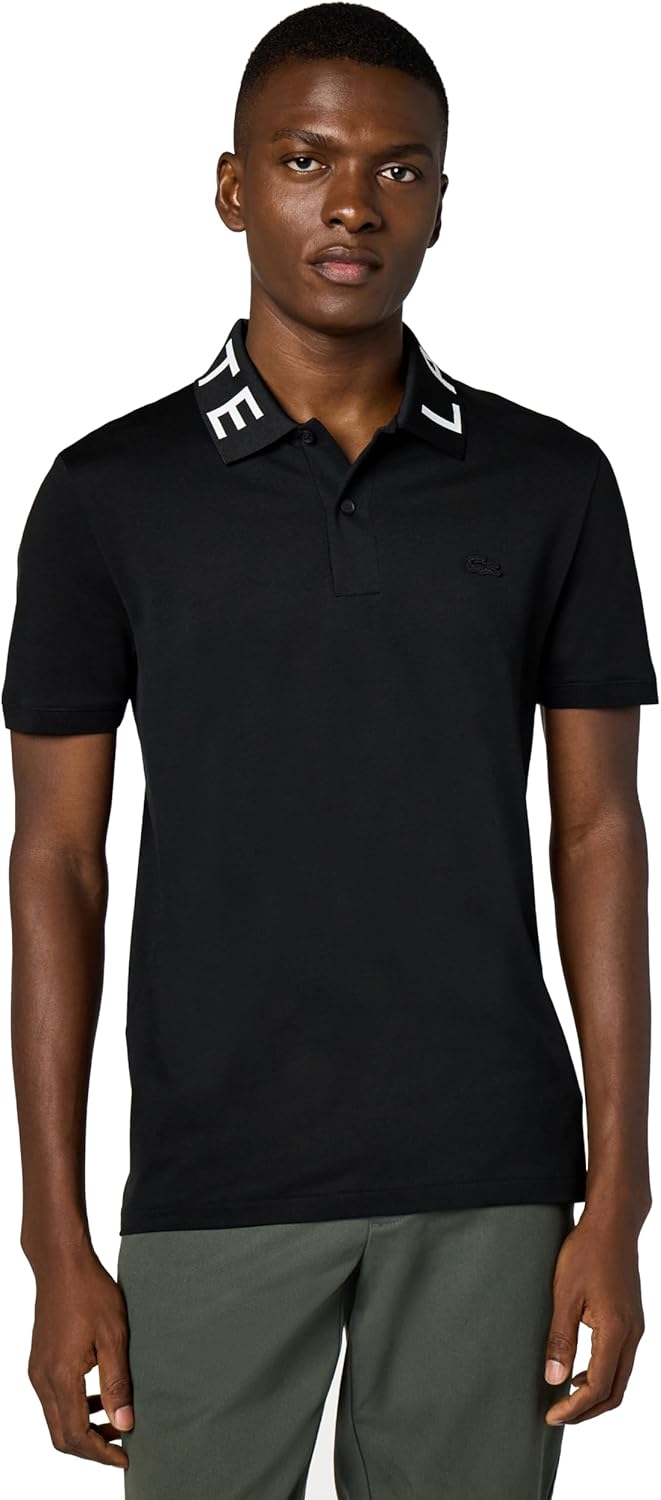 Lacoste Mens Slim Fit Jacquard Branded Polo Shirt