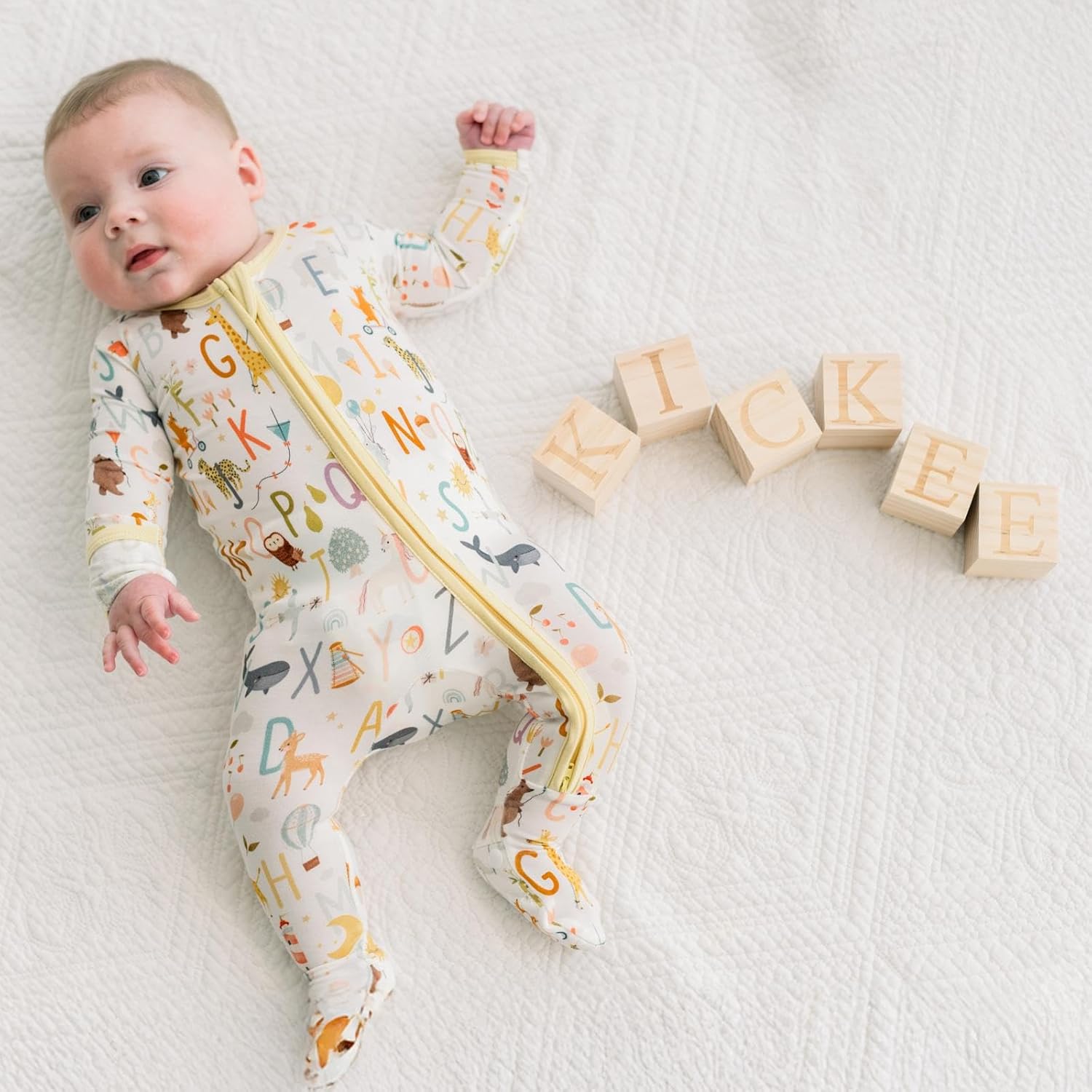 KicKee Zip-Up Footie for Babies & Toddlers – Viscose from Bamboo Sleepwear with Built-In Hand Covers and Grippy Feet