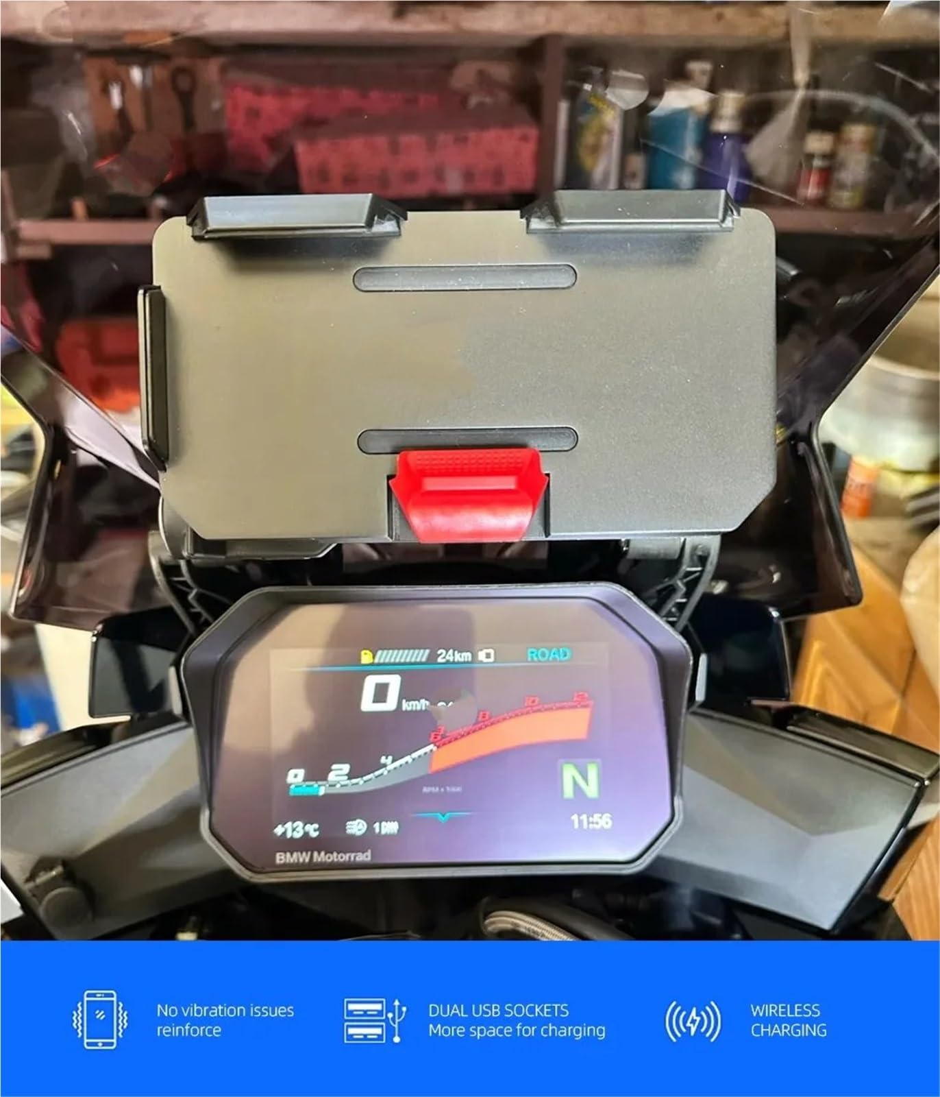 Support de Navigation de Moto pour BMW pour R1250GS pour ADV pour S1000XR pour F750GS Support Navigation Téléphone Moto avec Chargeur sans Fil