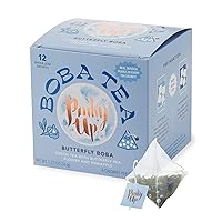 Vista 10 de Pinky Up Bolsitas de té Boba de mango y guayaba - Té de burbujas de hoja entera sin calorías - Regalo Boba 12 bolsas de té biodegradables
