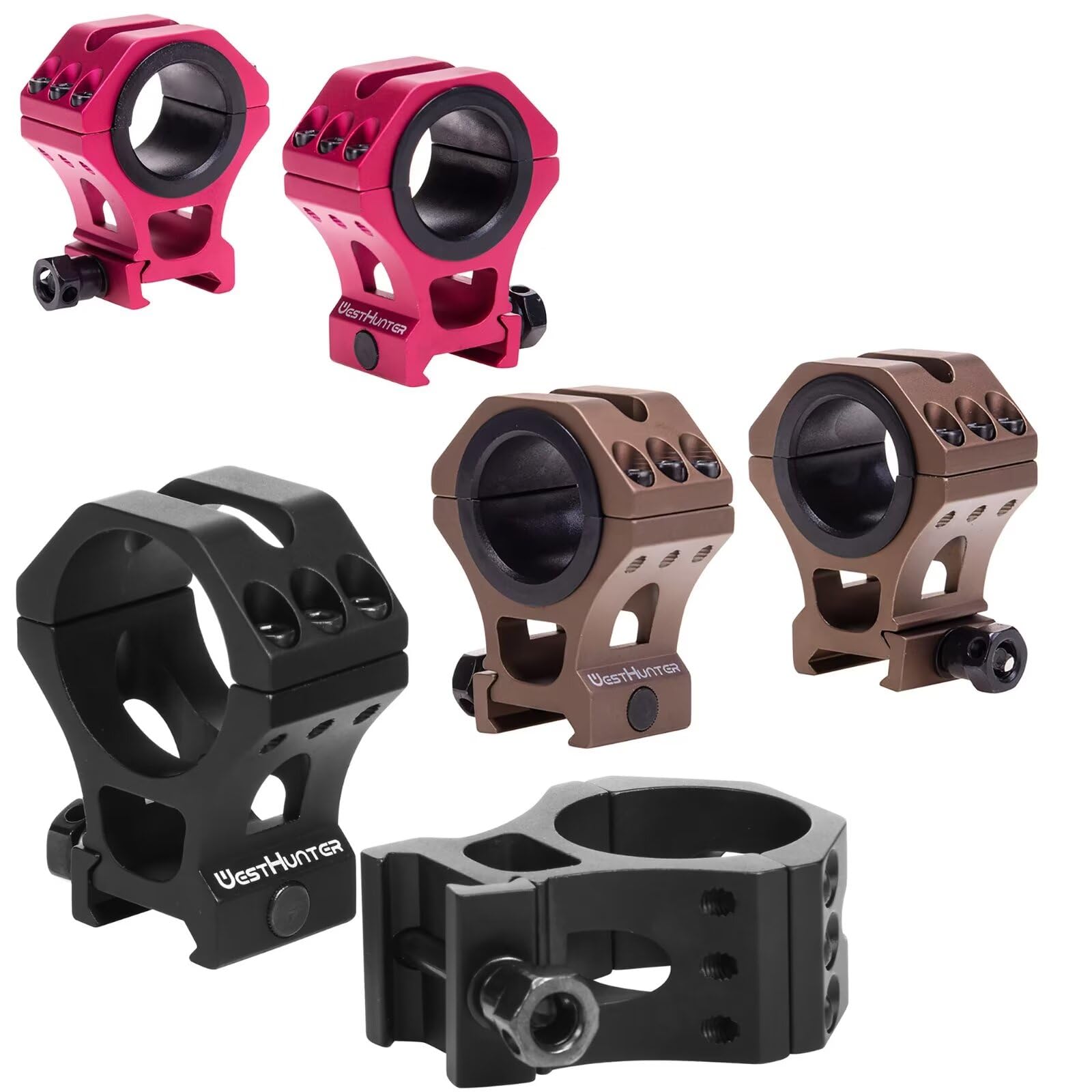 WestHunter Dovetail Scope Rings, 1 In/30 Mm Tactical Precision Low Profile Scope Mount Red - Foto 9