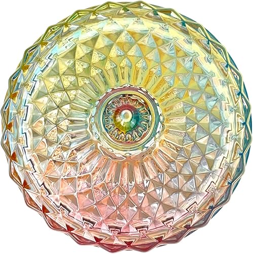 Miniatura 5 de Tarro de almacenamiento de barril de caramelo de cristal colorido tarro de almacenamiento de galletas de lujo en relieve bote de buffet con tapas