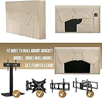 Vista 6 de Cubierta para TV al aire libre de 43 pulgadas, IC ICLOVER 600D Protector de TV resistente de 4 estaciones, impermeable con cremallera, solapa