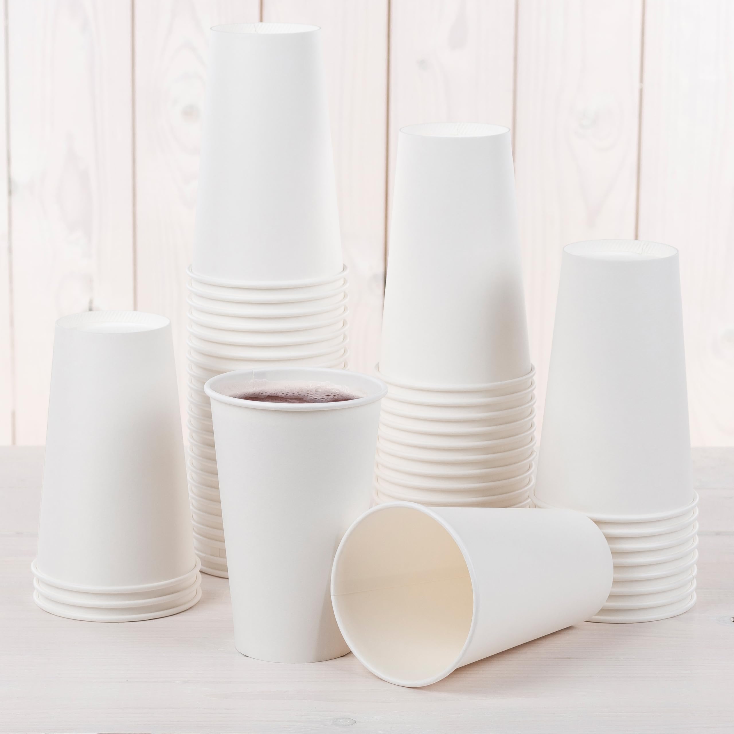 HEKU 30913: 50 papierowych kubków, biały, 0,4 l
