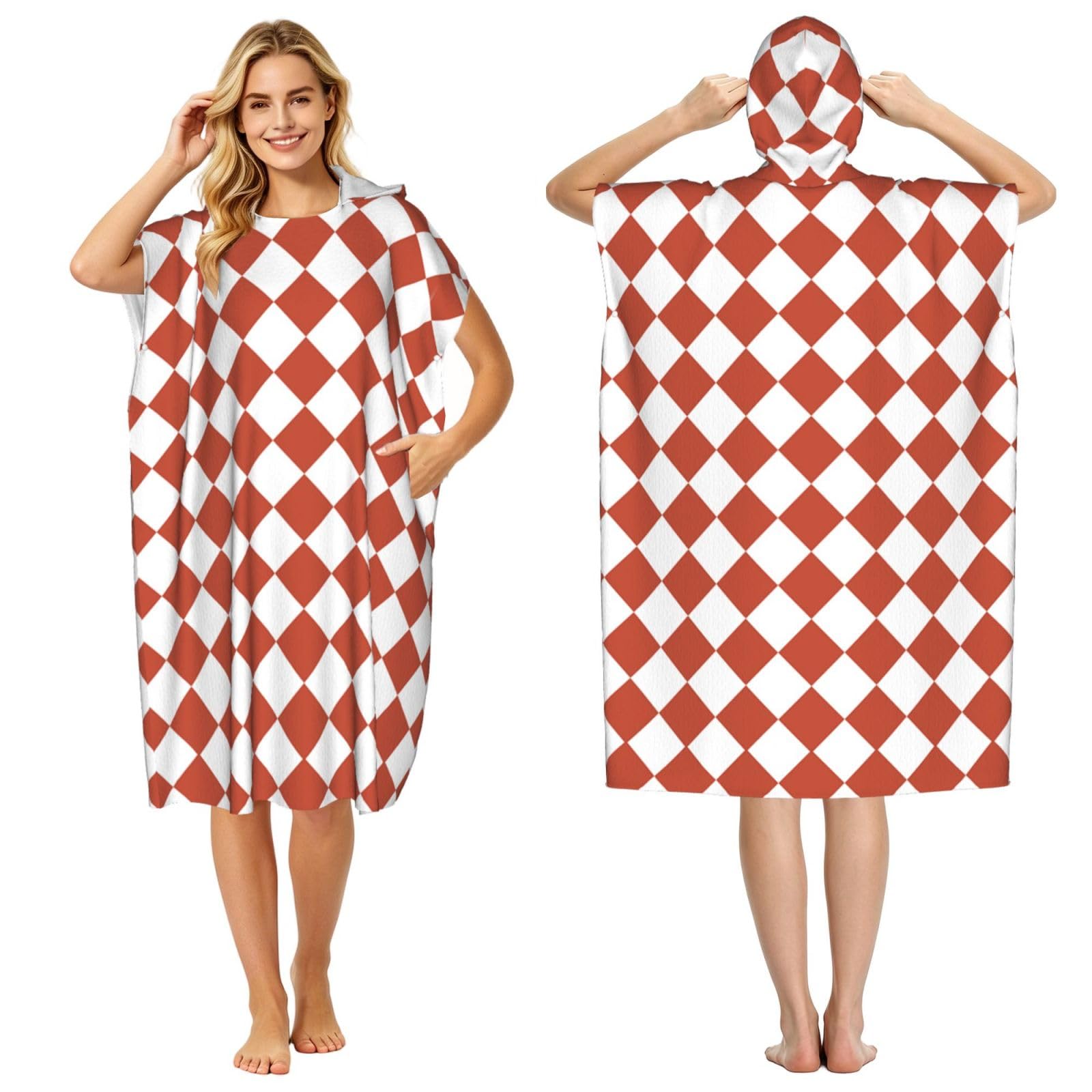 Peignoir à capuche rose au motif graphique haut de gamme pour plage et spa