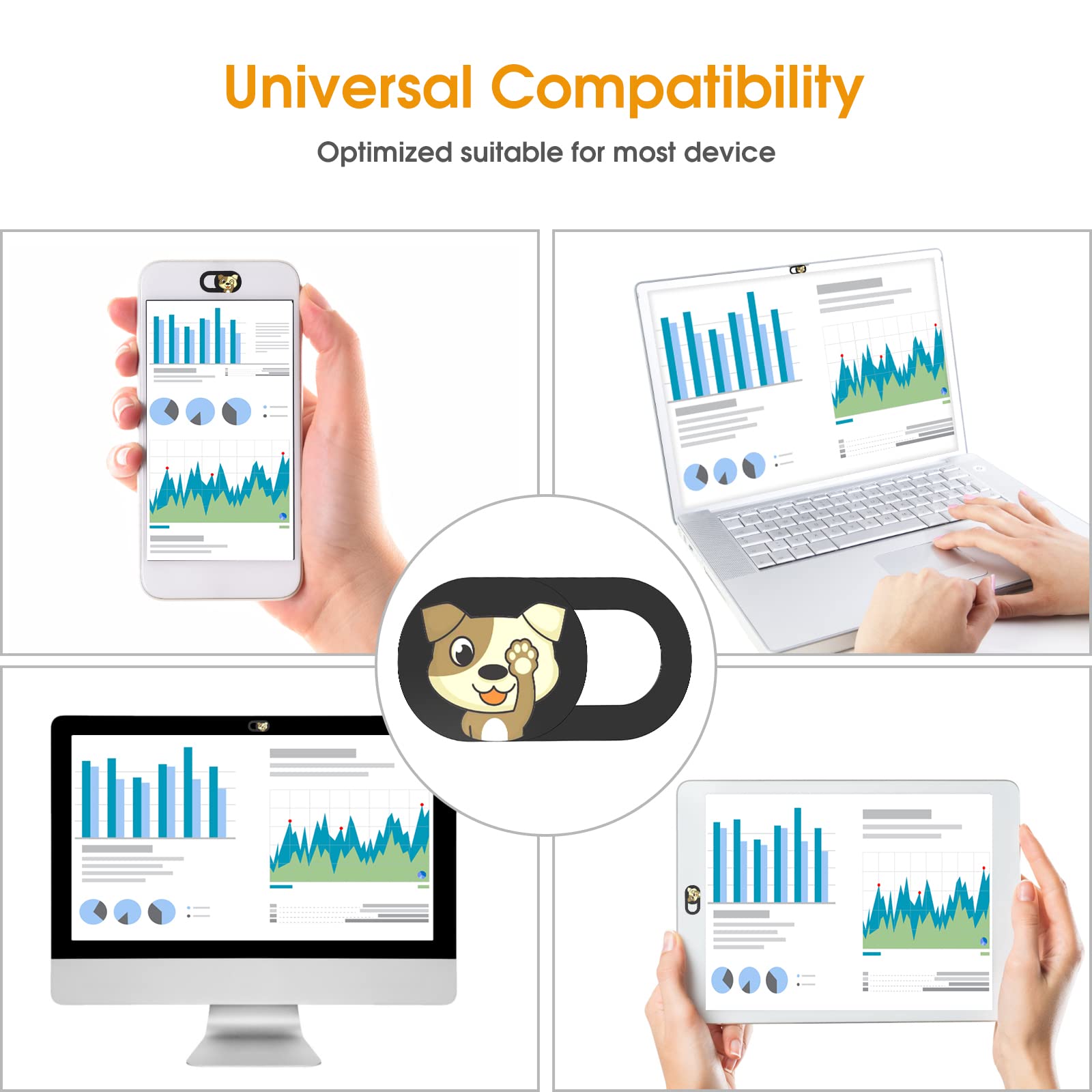 Toojcc Funda para cámara de laptop, 6 piezas, funda ultrafina para cámara web compatible con laptop, computadora, teléfono inteligente, tableta. Funda de privacidad para cámara web con bonito patrón