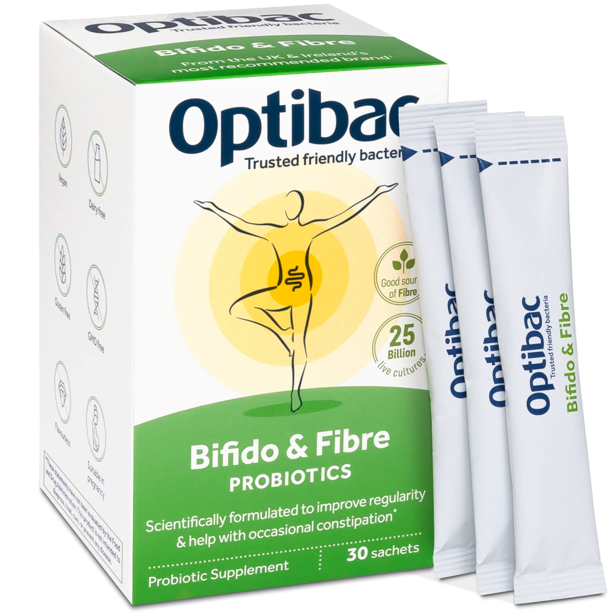 Optibac Probiotics Bifido & Fibre Vegan Digestive Supplement with