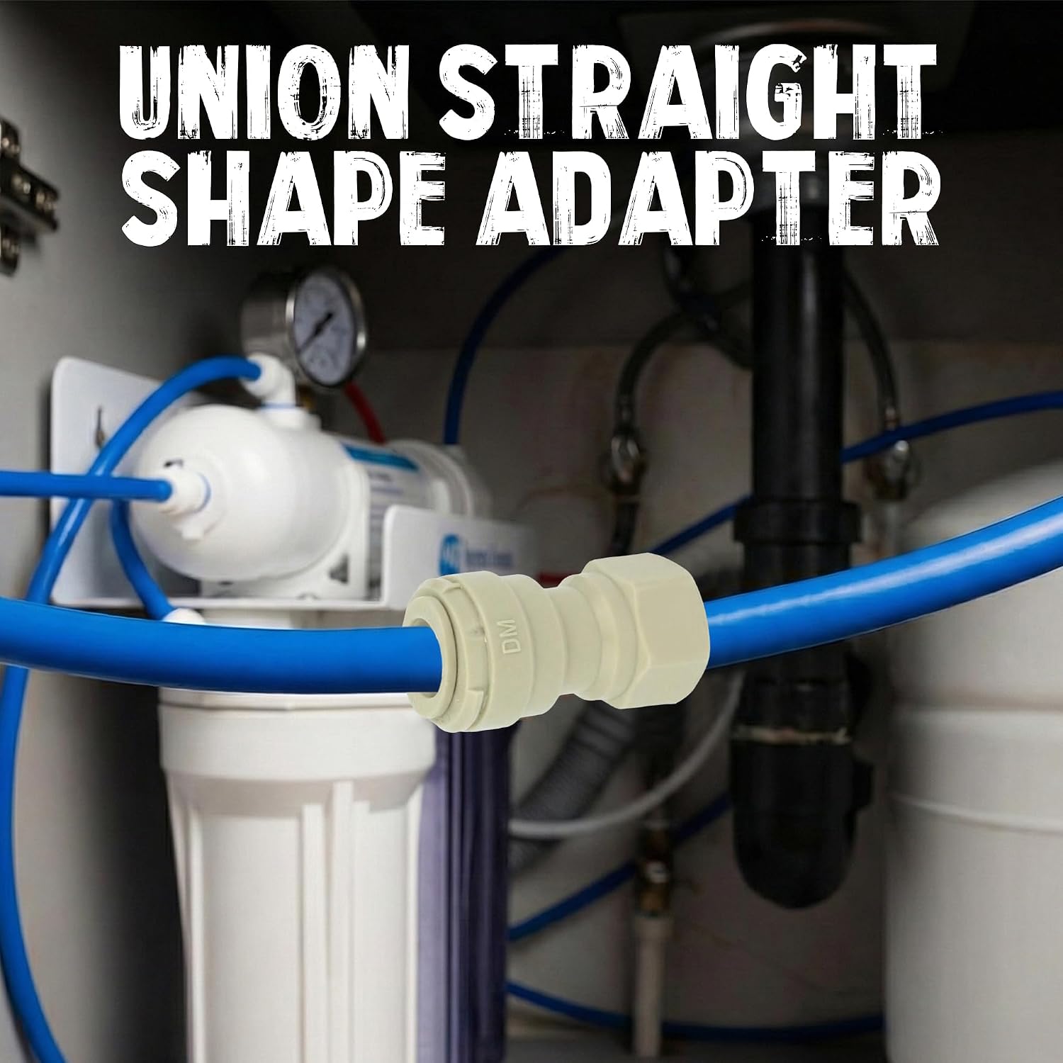 Ozmosis 1/4" Female National Pipe Thread x 1/4" Push To Connect Union Straight Shape Adapter, Acetal Fitting Durable and Versatile Tubing Compatibility