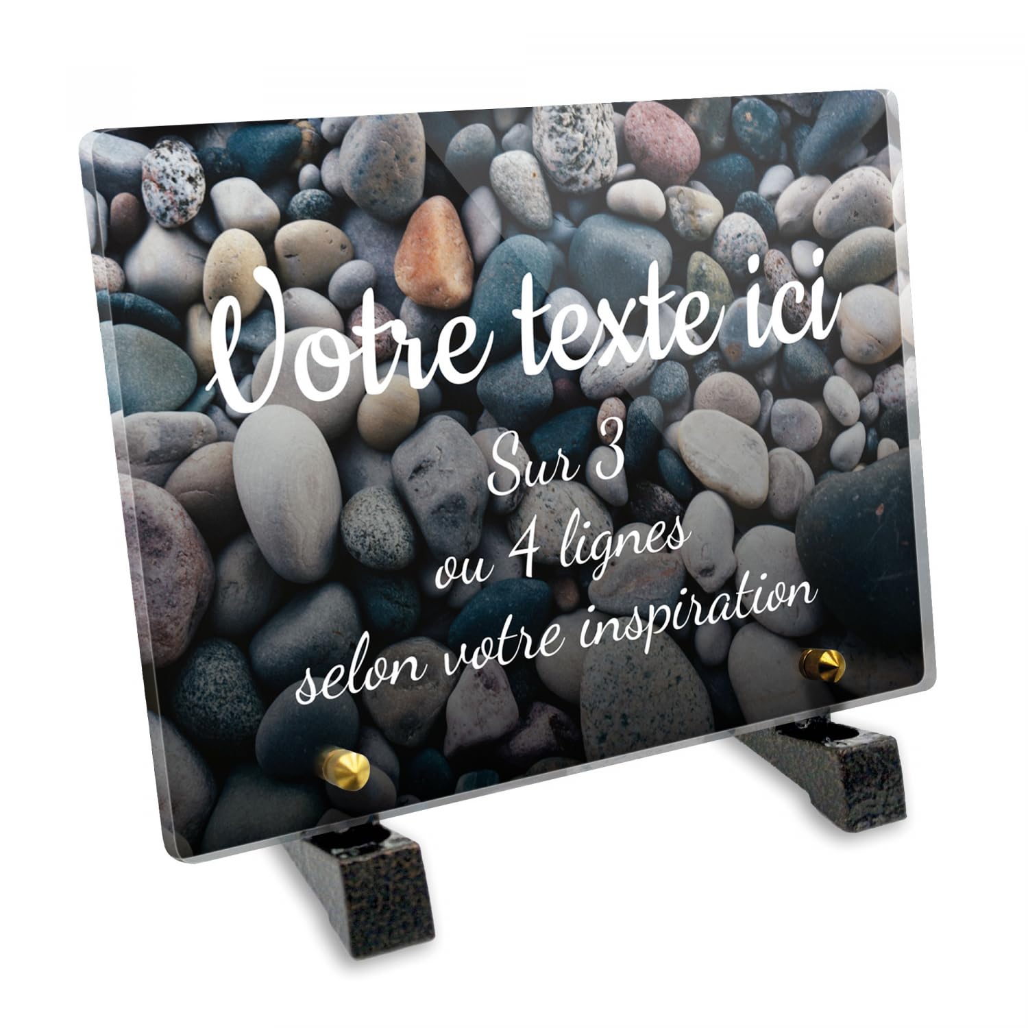 Plaque Funéraire Personnalisable En Plexiglas - Motif Arbre Cœur - 20x15cm Ou 30x20cm - Fabriqué En France