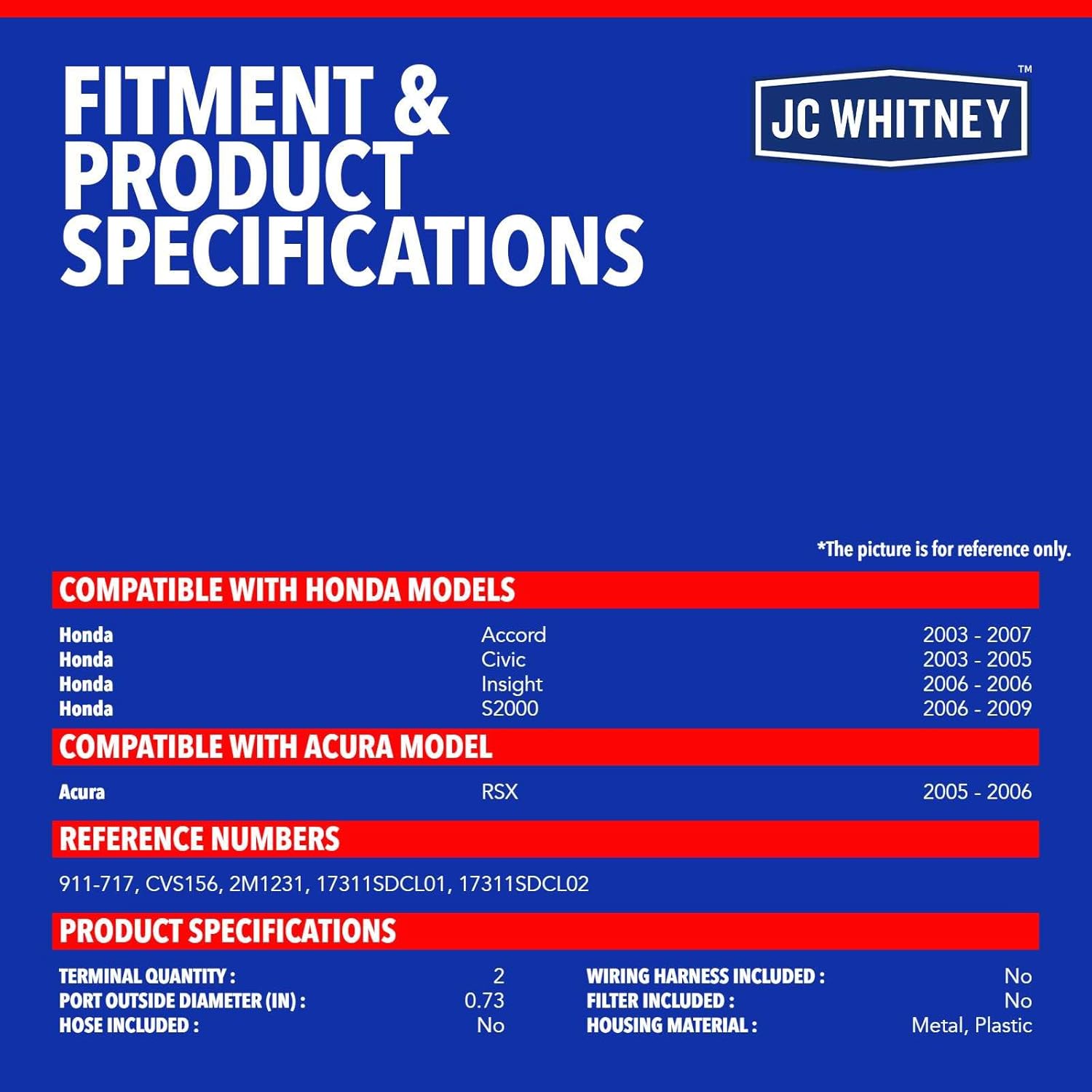 JC Whitney JFBAJCWVCS00062 Vapor Canister Vent Solenoid - Compatible with Honda Accord 2003-2007, S2000 2006-2009