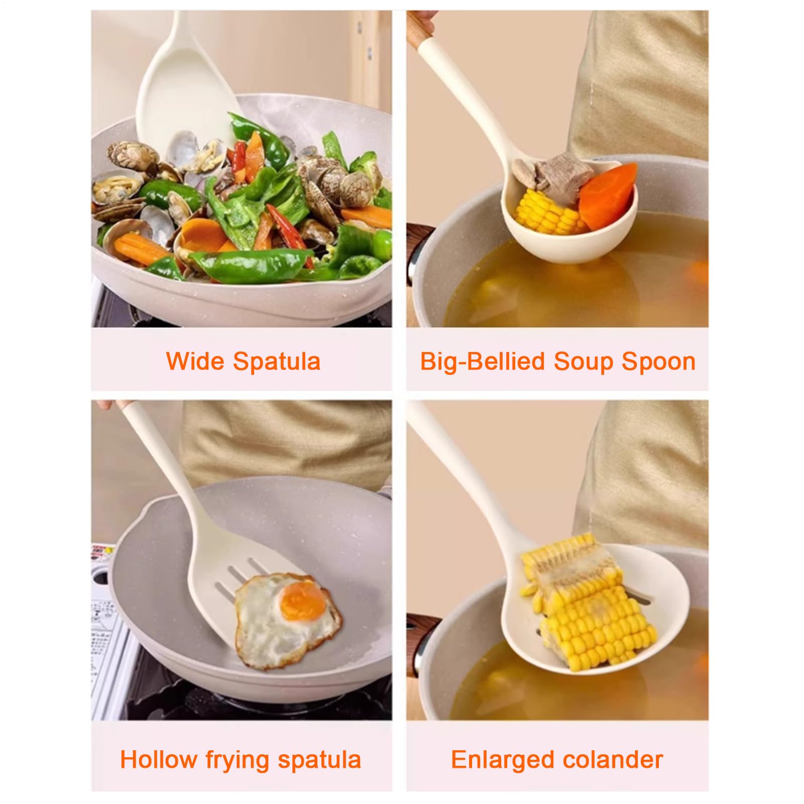 Silikonspatel-Set Hitzebeständiges Silikon-Antihaft-Set | Kochutensilien-Set Pfannenwerkzeuge Kochzubehör Backen Braten Servieren Essenszubereitung Wohnmobil Outdoor