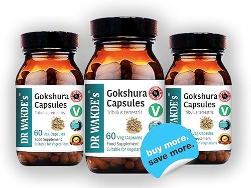 Miniatura 6 de DR WAKDE'S Gokshura Cápsulas (Tribulus terrestris) - 60 cápsulas vegetales  Suplemento 100% puro y natural  Vegano, a base de plantas, apoya la
